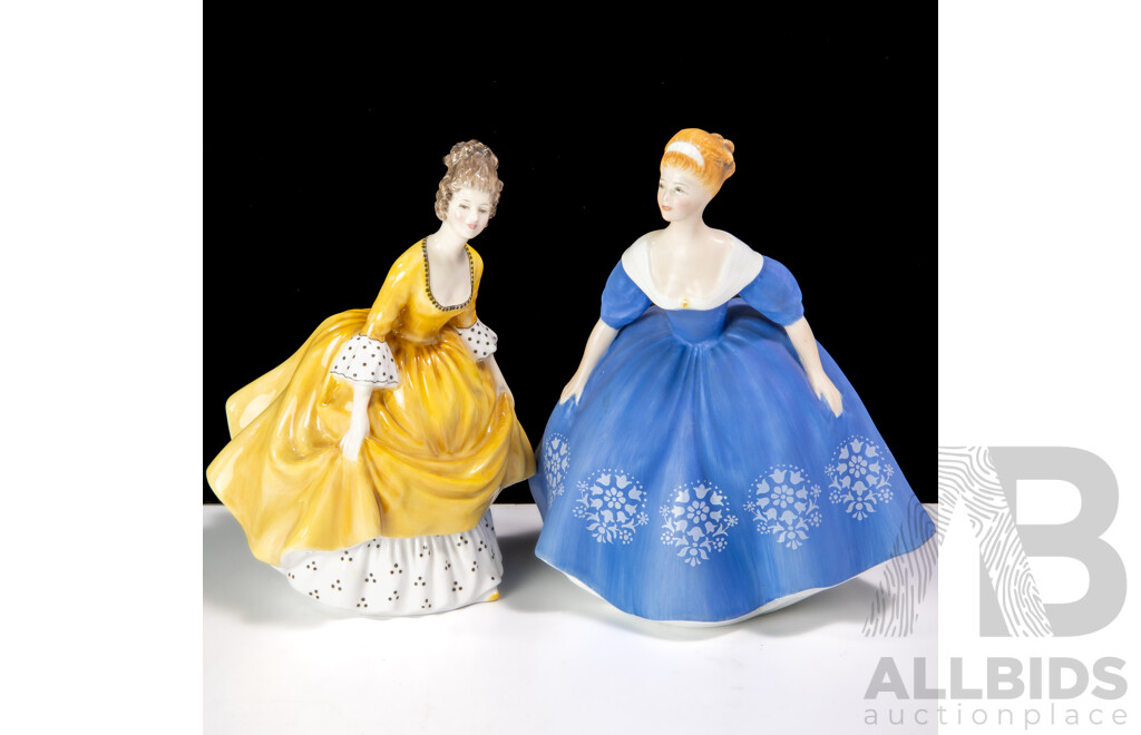 Two Royal Doulton Porcelain Lady Figures Comprising Nina HN 2347 & Coralie HN 2307