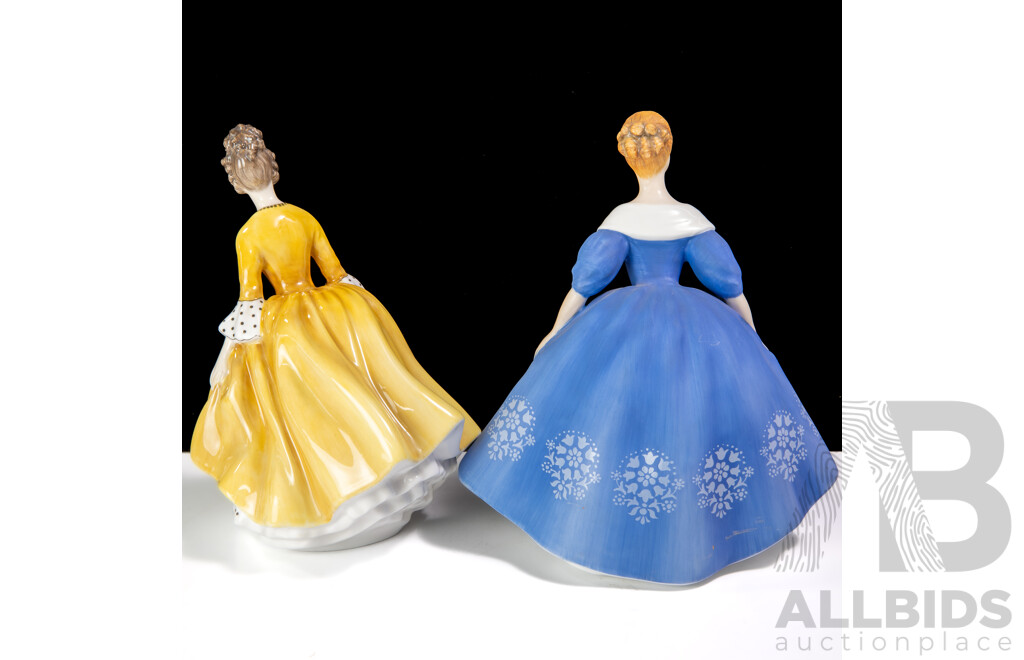 Two Royal Doulton Porcelain Lady Figures Comprising Nina HN 2347 & Coralie HN 2307