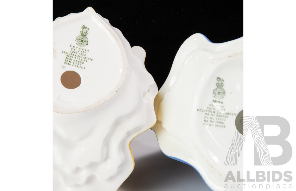 Two Royal Doulton Porcelain Lady Figures Comprising Nina HN 2347 & Coralie HN 2307