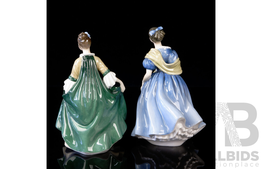 Two Vintage Royal Doulton Porcelain Lady Figures Comprising Elegance HN 2264  & Adrienne HN 2304