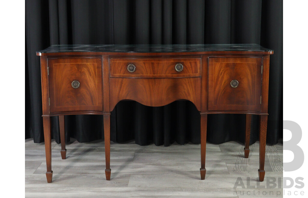 Elevated Edwardian Style Serpentine Front Sideboard