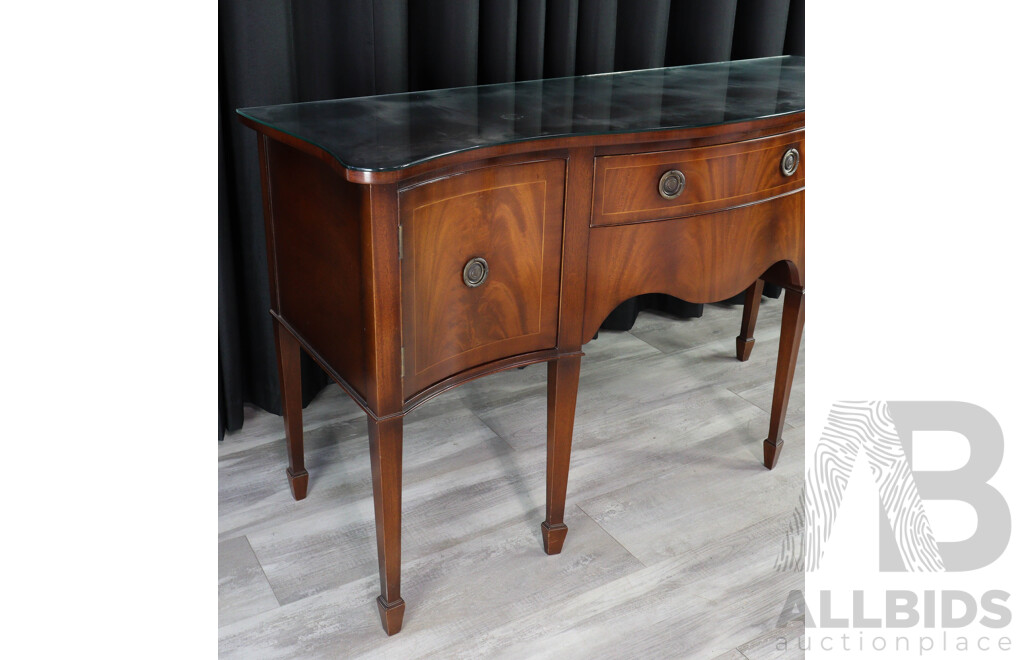 Elevated Edwardian Style Serpentine Front Sideboard