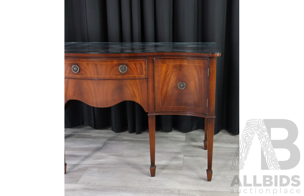 Elevated Edwardian Style Serpentine Front Sideboard