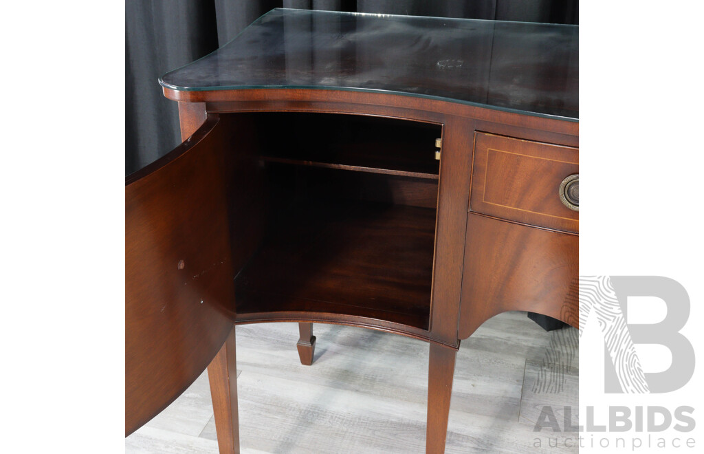 Elevated Edwardian Style Serpentine Front Sideboard