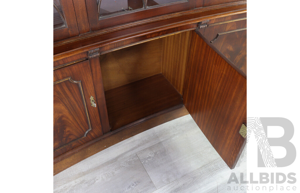 Reproduction Flame Mahogany Bookcase with Astragal Doors