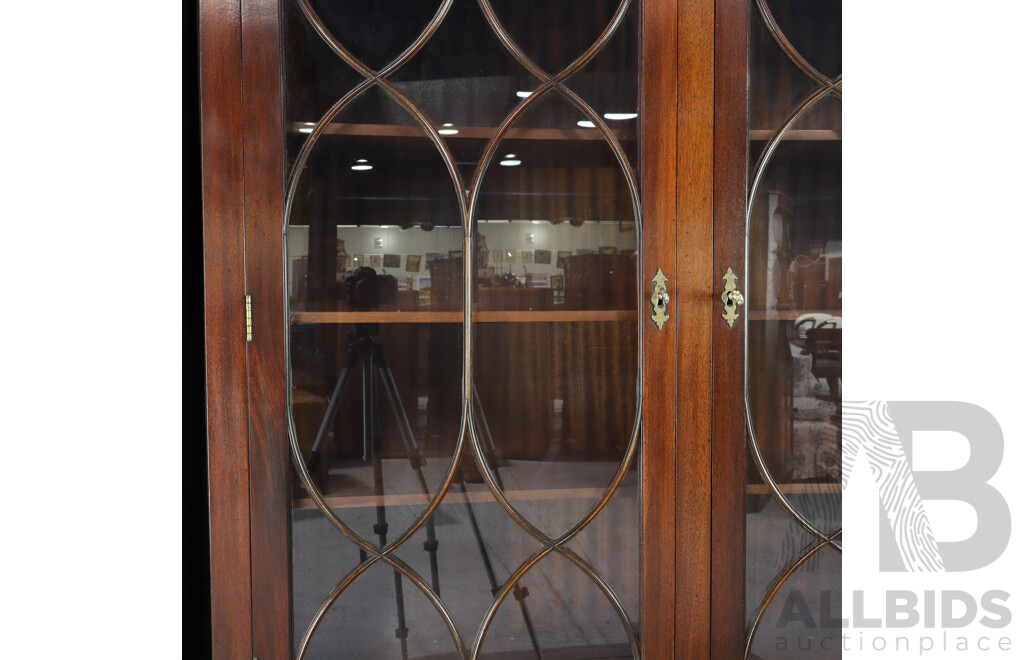 Reproduction Flame Mahogany Bookcase with Astragal Doors