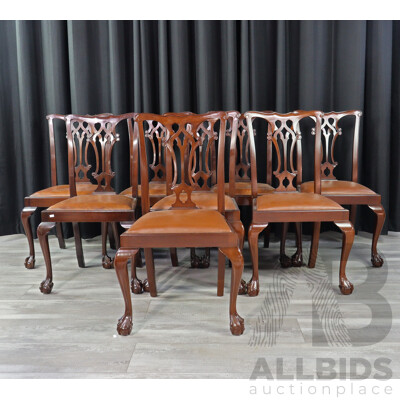 Set of Eight Hepplewhite Style Dining Chairs