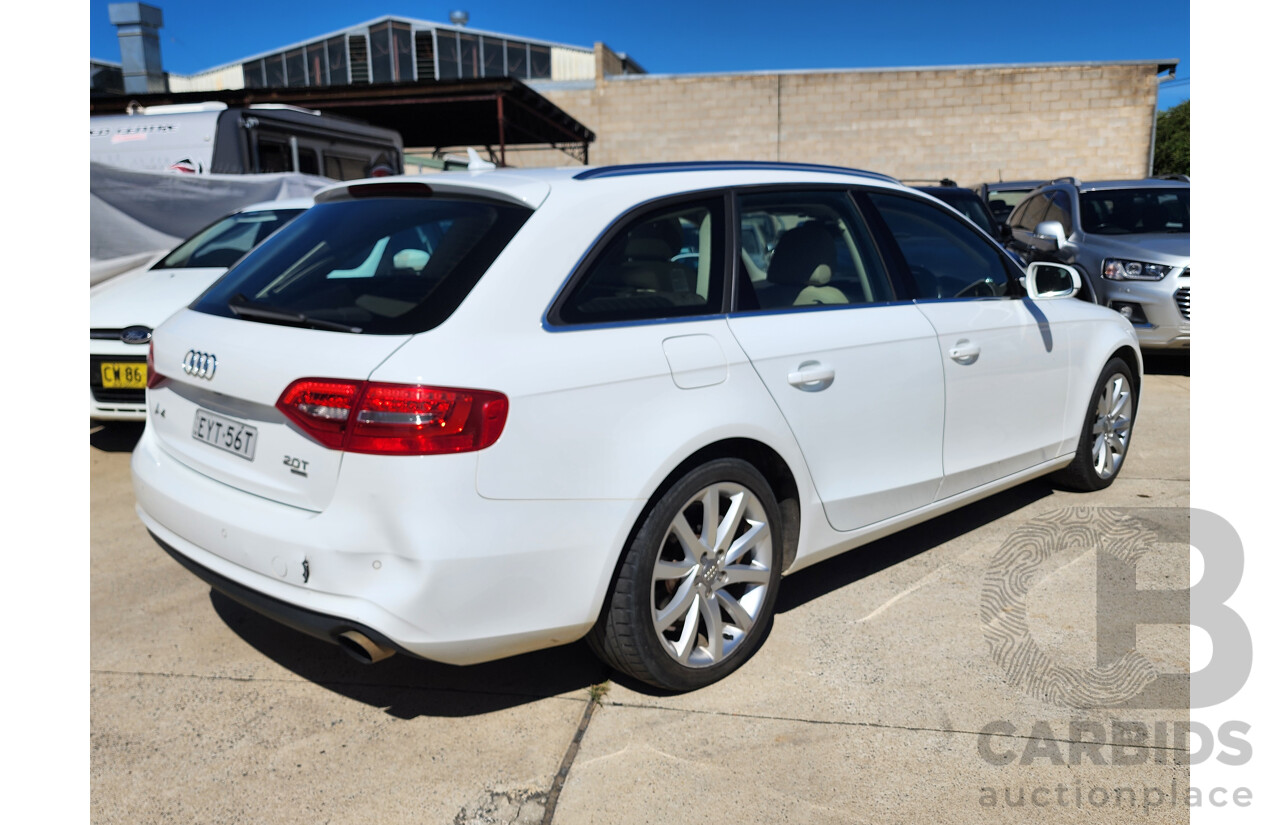 12/2012 Audi A4 2.0 TFSI Avant Quattro B8 (8K) MY13 4d Wagon White 2.0L