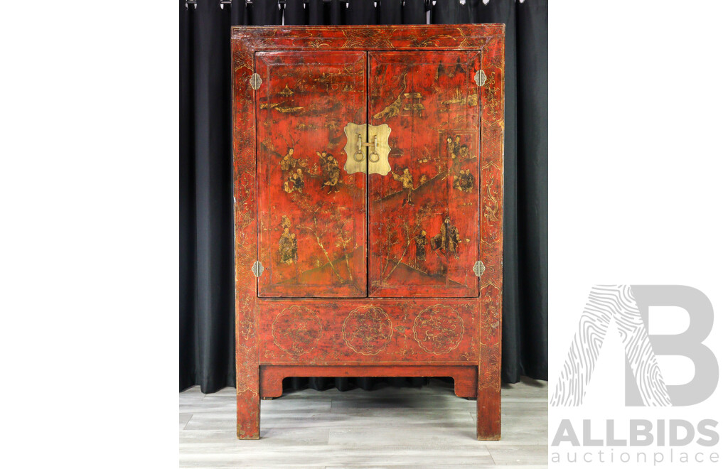 Chinese Two Door Elevated Cabinet