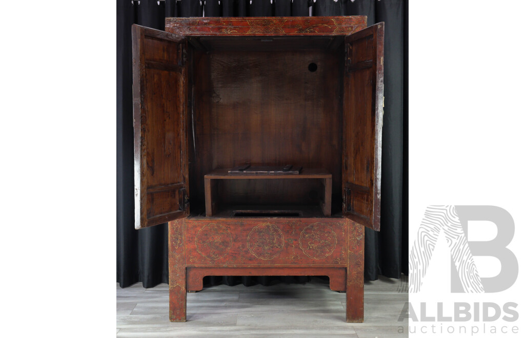 Chinese Two Door Elevated Cabinet