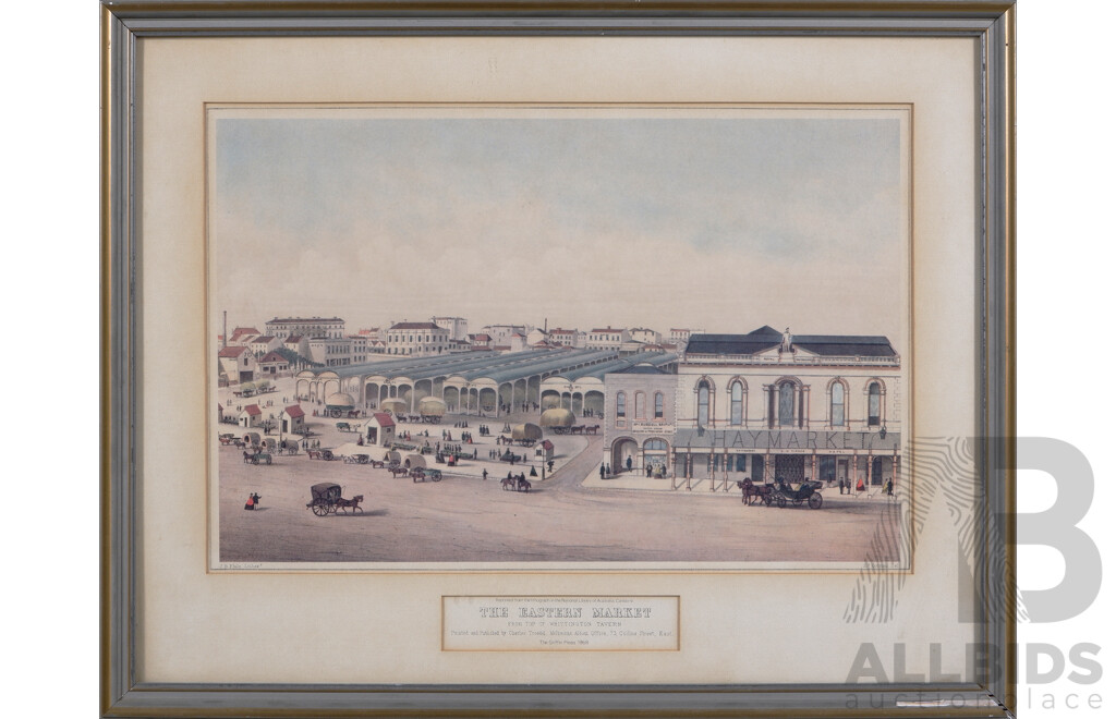 Henry Gritten (Australian, 1818-1873), the Eastern Market, (Original Sketch), J.B. Philp (lithograph), Reproduction Colour Print, 43 x 54 cm (frame)