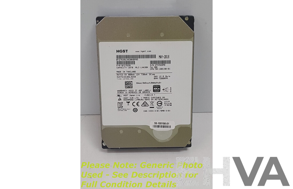 HGST (0F27639) 10TB SAS 12Gbps 3.5-Inch Hard Drive