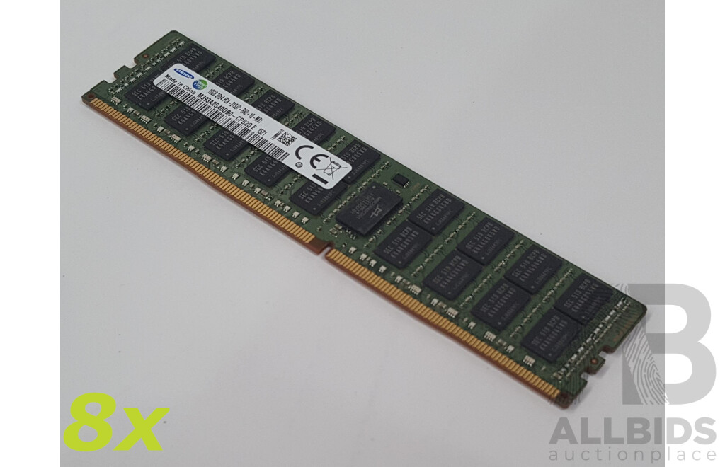 Samsung 16GB ECC DDR4 2133P RDIMM RAM - Lot of Eight