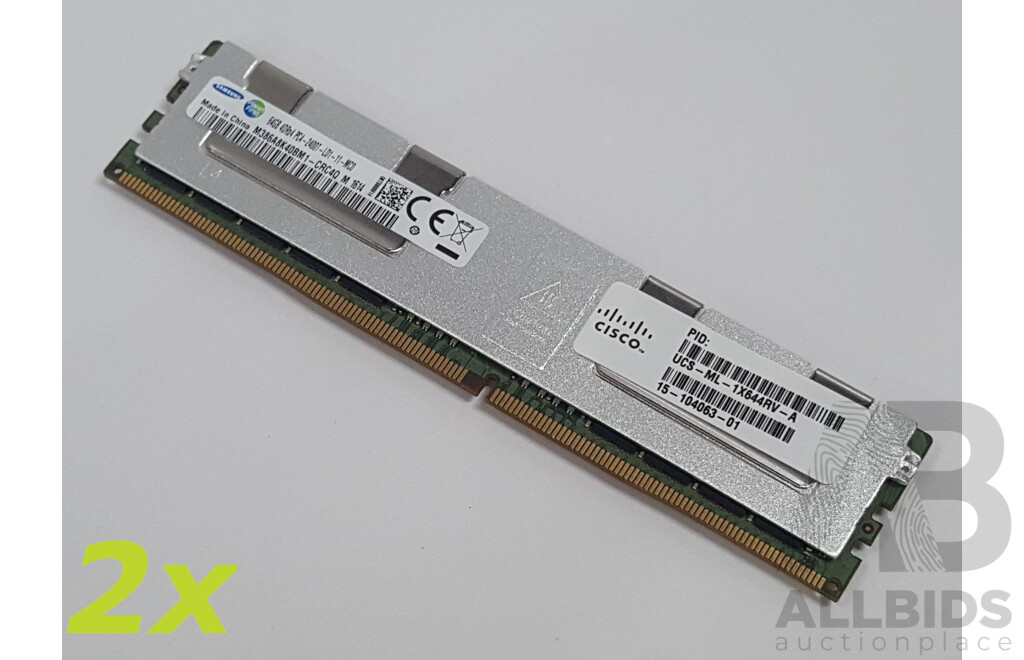 Samsung 64GB ECC DDR4 2400T RDIMM RAM - Lot of Two