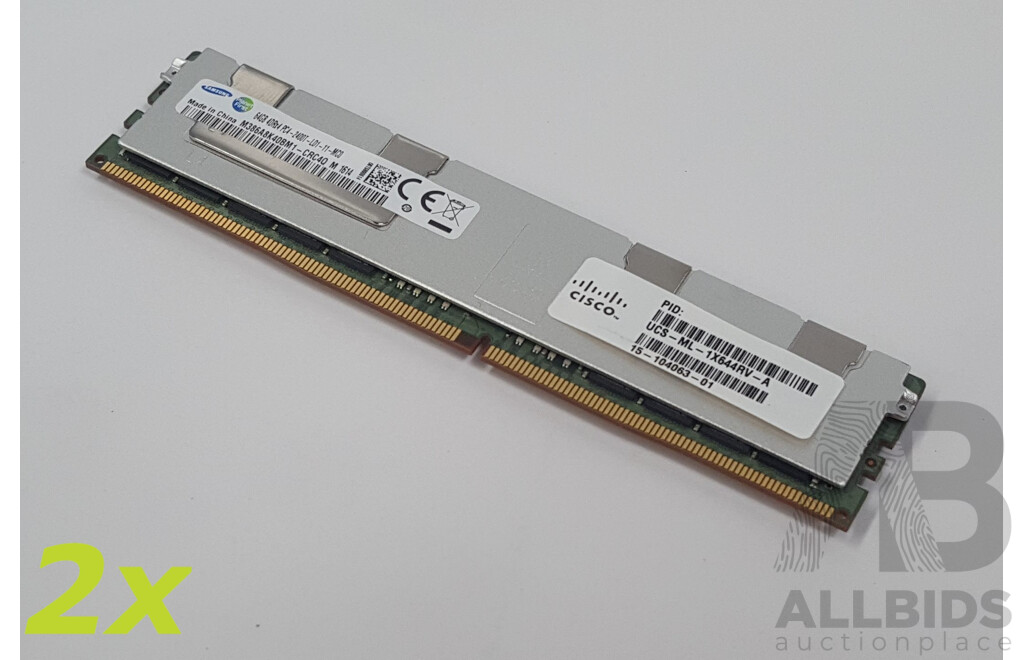 Samsung 64GB ECC DDR4 2400T RDIMM RAM - Lot of Two