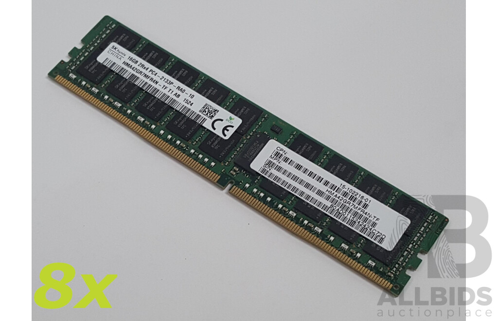 SK Hynix 16GB ECC DDR4 2133P RDIMM RAM - Lot of Eight