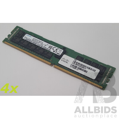 Samsung 32GB ECC DDR4 2666V RDIMM RAM - Lot of Four
