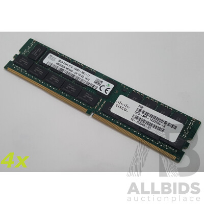 SK Hynix 32GB ECC DDR4 2400T RDIMM RAM - Lot of Four