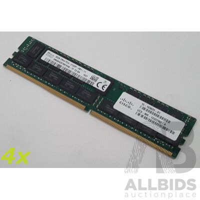 SK Hynix 32GB ECC DDR4 2133P RDIMM RAM - Lot of Four