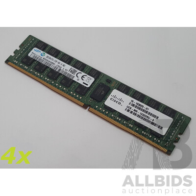 Samsung 32GB ECC DDR4 2133P RDIMM RAM - Lot of Four