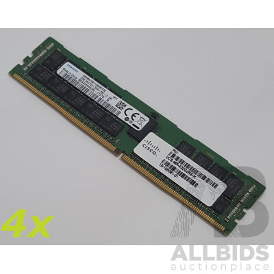 Samsung 32GB ECC DDR4 2666V RDIMM RAM - Lot of Four
