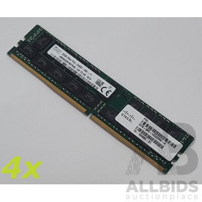 SK Hynix 32GB ECC DDR4 2400T RDIMM RAM - Lot of Four