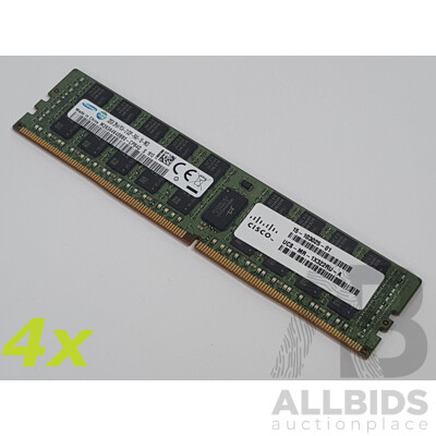Samsung 32GB ECC DDR4 2133P RDIMM RAM - Lot of Four