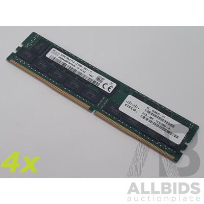 SK Hynix 32GB ECC DDR4 2133P RDIMM RAM - Lot of Four