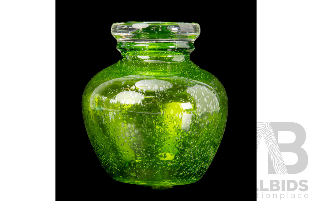 Studio Art Glass Green Goblet Vase