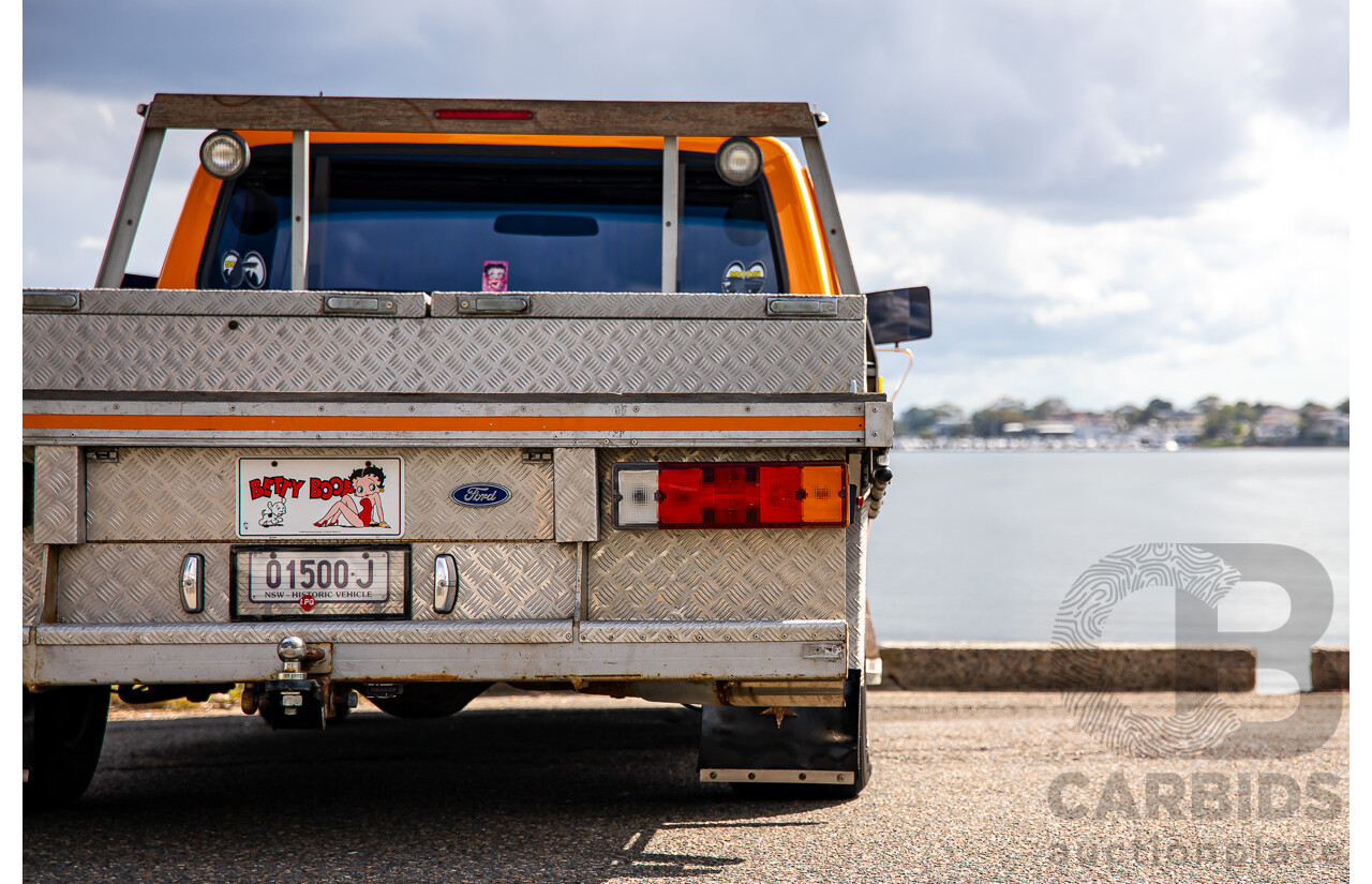 1/1979 Ford F100 Custom Tabletop Utility Tangerine Orange V8 5.8L - Dual Tank LPG Conversion