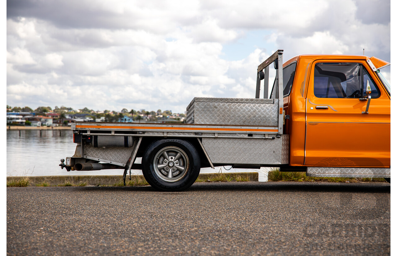 1/1979 Ford F100 Custom Tabletop Utility Tangerine Orange V8 5.8L - Dual Tank LPG Conversion