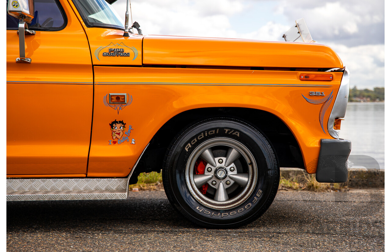 1/1979 Ford F100 Custom Tabletop Utility Tangerine Orange V8 5.8L - Dual Tank LPG Conversion