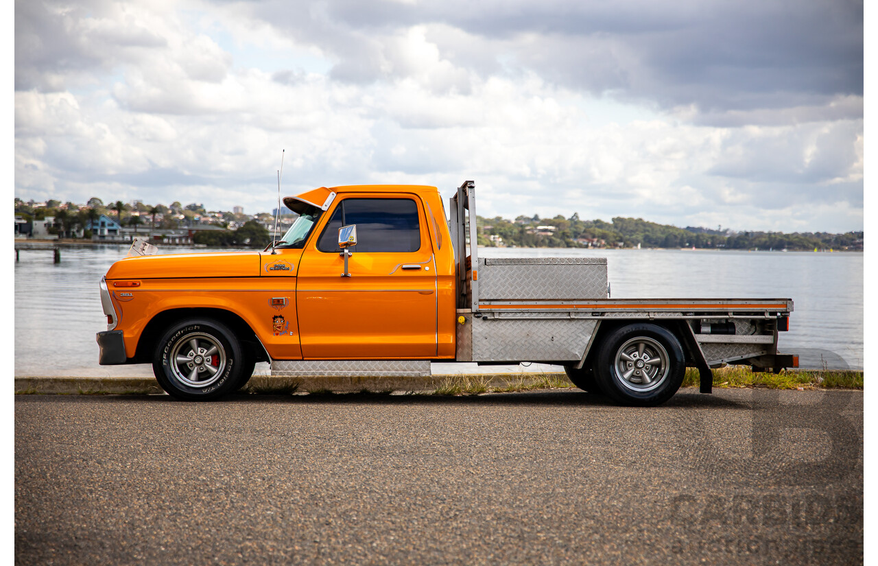 1/1979 Ford F100 Custom Tabletop Utility Tangerine Orange V8 5.8L - Dual Tank LPG Conversion