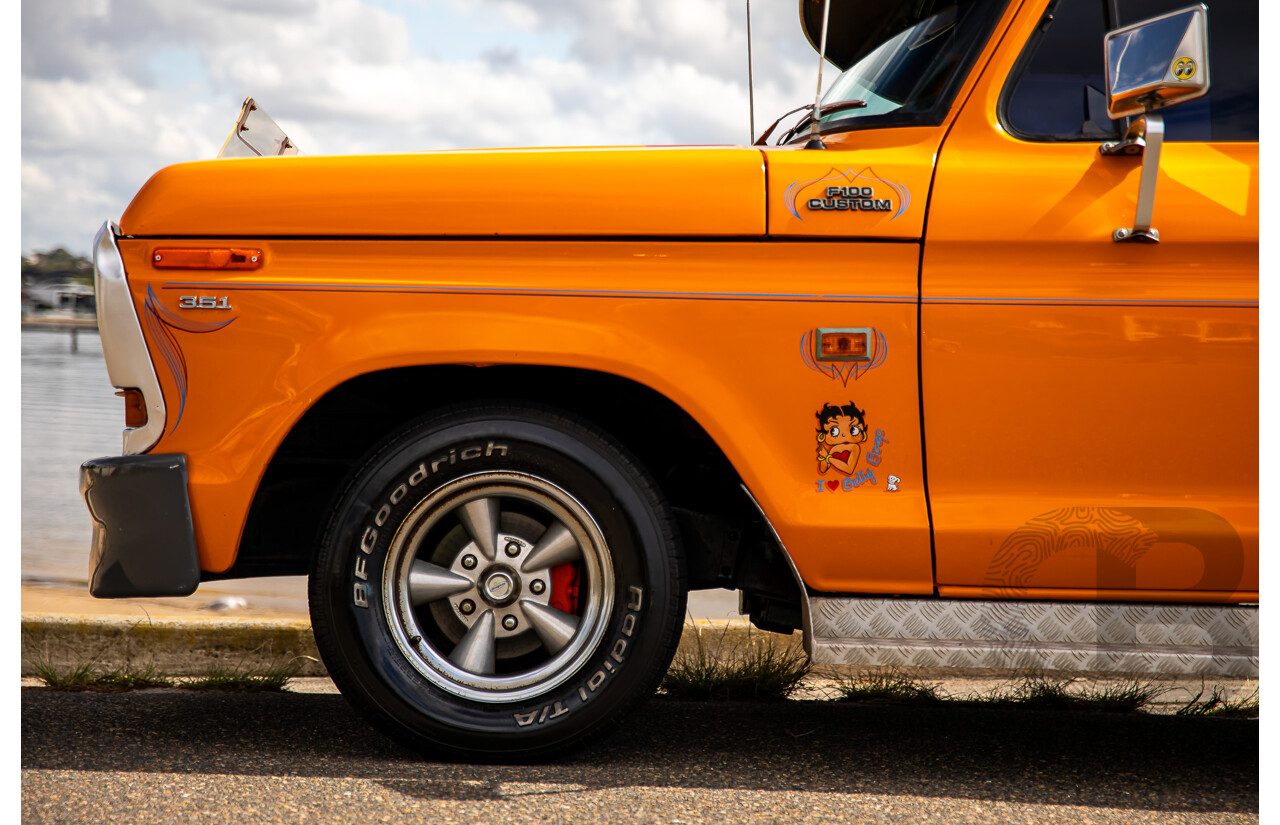 1/1979 Ford F100 Custom Tabletop Utility Tangerine Orange V8 5.8L - Dual Tank LPG Conversion