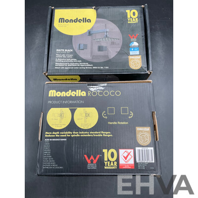 Mondella Rococo Square Flair Matte Black Shower Set - Lot of 2