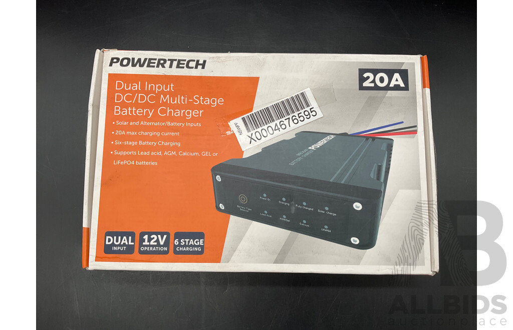 POWERTECH Dual Input DC/DC Multi-Stage Battery Charger 20V - ORP $269