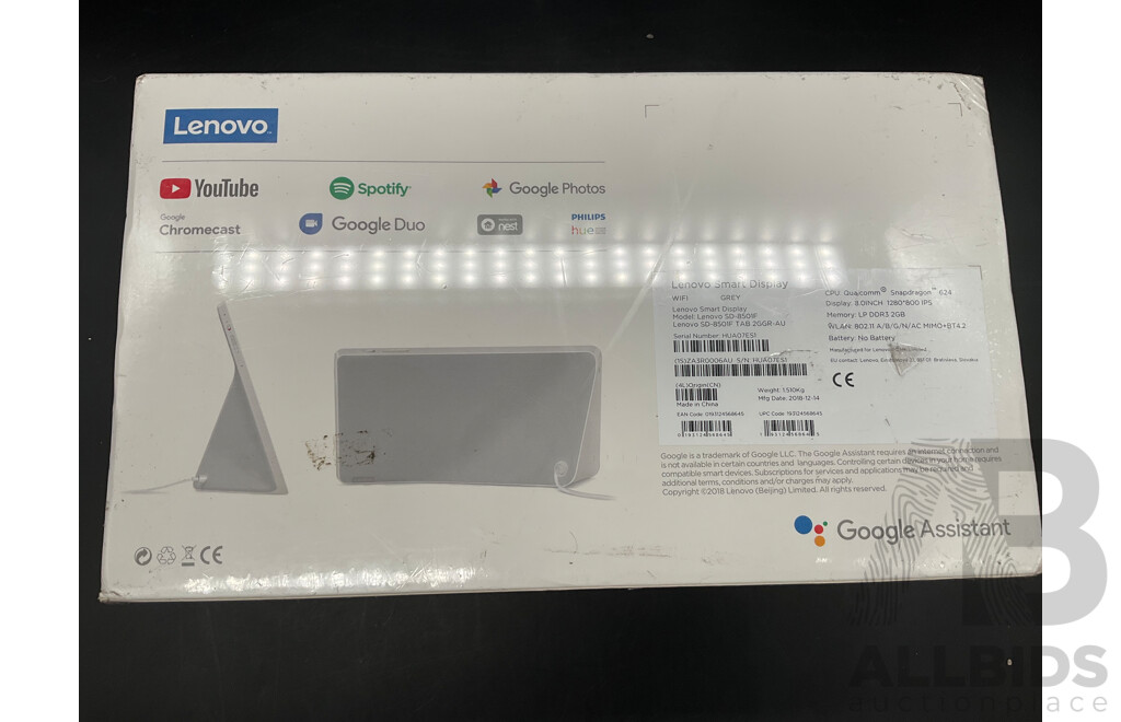 LENOVO Smart Display with the Google Assistant (SD-8501F)