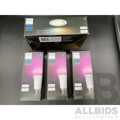 PHILIPS Garnea Dovwnlight, PHILIPS Hue Personal Wireless Lighting X3 - Lot of 4