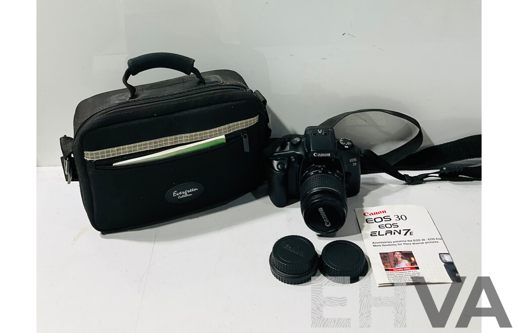 Canon EOS 30 Elan7e Camera with Evergreen Collection Camera Case