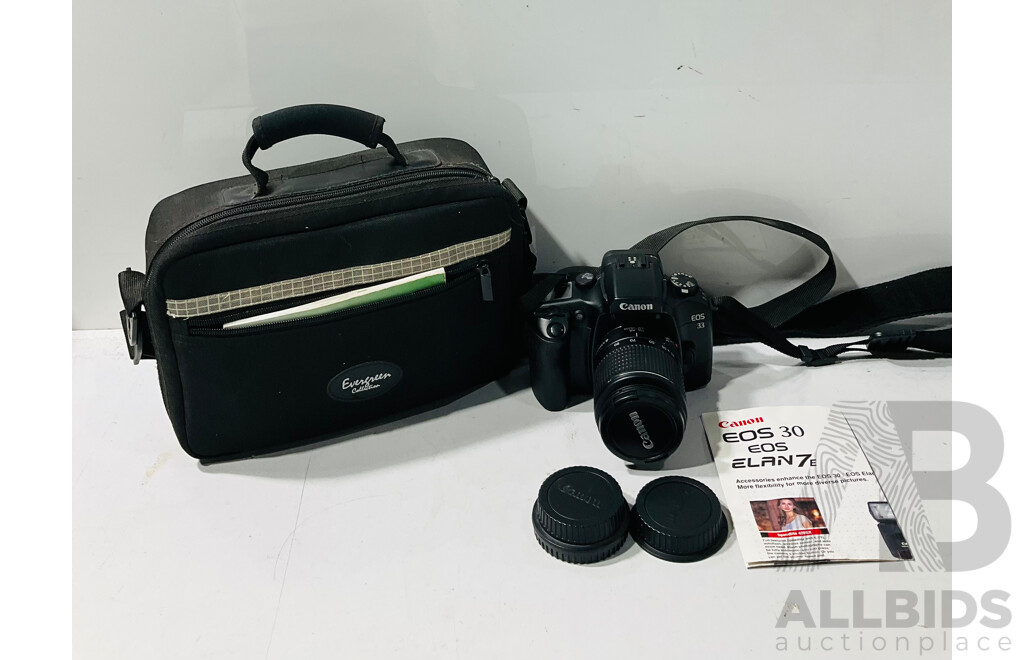 Canon EOS 30 Elan7e Camera with Evergreen Collection Camera Case