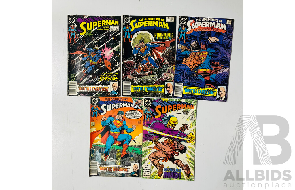 Collection of Vintage Superman Comics Including Superman #30-#32 and Adventure of Superman #453-#454