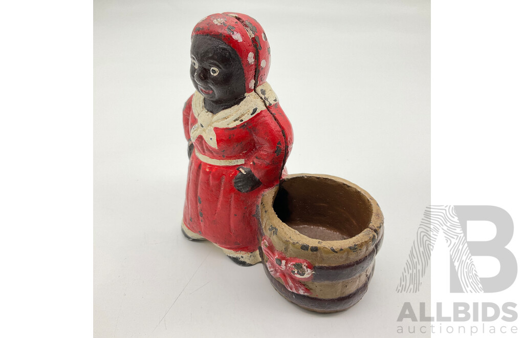 Cast Iron Americana Money Box and Toothpick Holder, Uncle Moses and Aunt Jamima