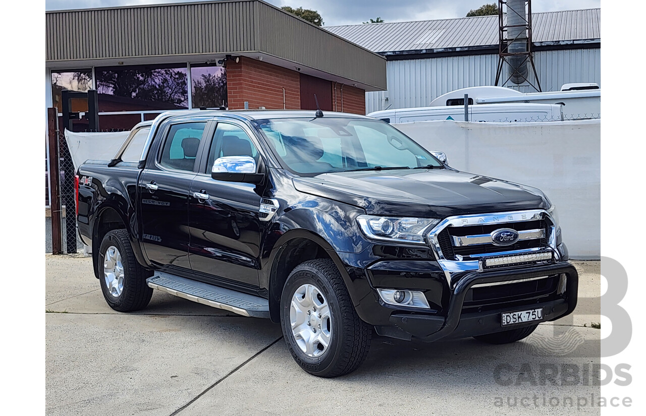 9/2017 Ford Ranger XLT 3.2 (4x4) PX MKII Dual Cab Utility Black 3.2L