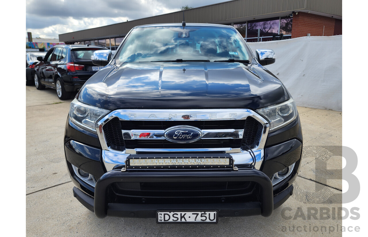 9/2017 Ford Ranger XLT 3.2 (4x4) PX MKII Dual Cab Utility Black 3.2L