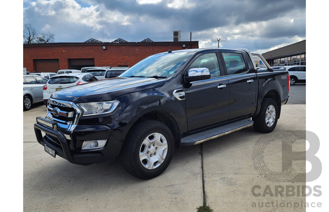 9/2017 Ford Ranger XLT 3.2 (4x4) PX MKII Dual Cab Utility Black 3.2L