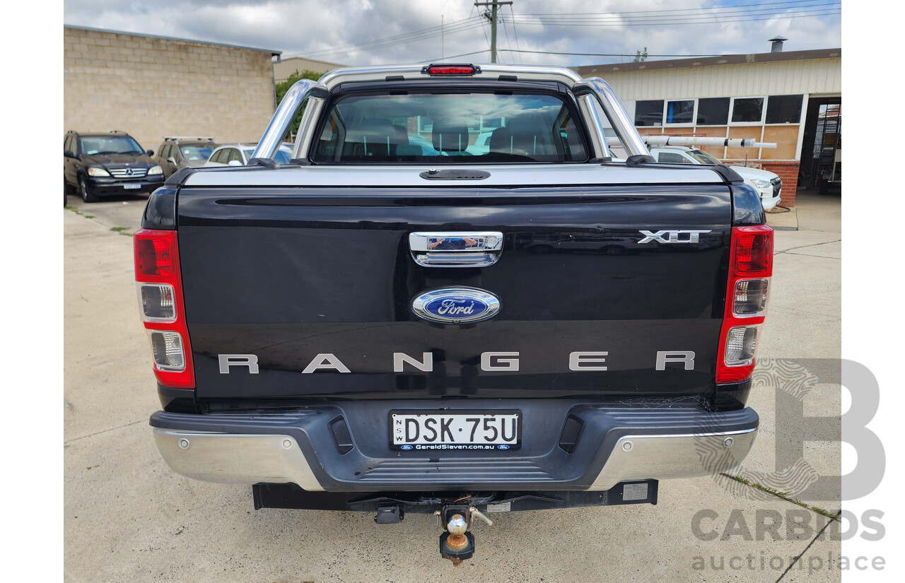 9/2017 Ford Ranger XLT 3.2 (4x4) PX MKII Dual Cab Utility Black 3.2L