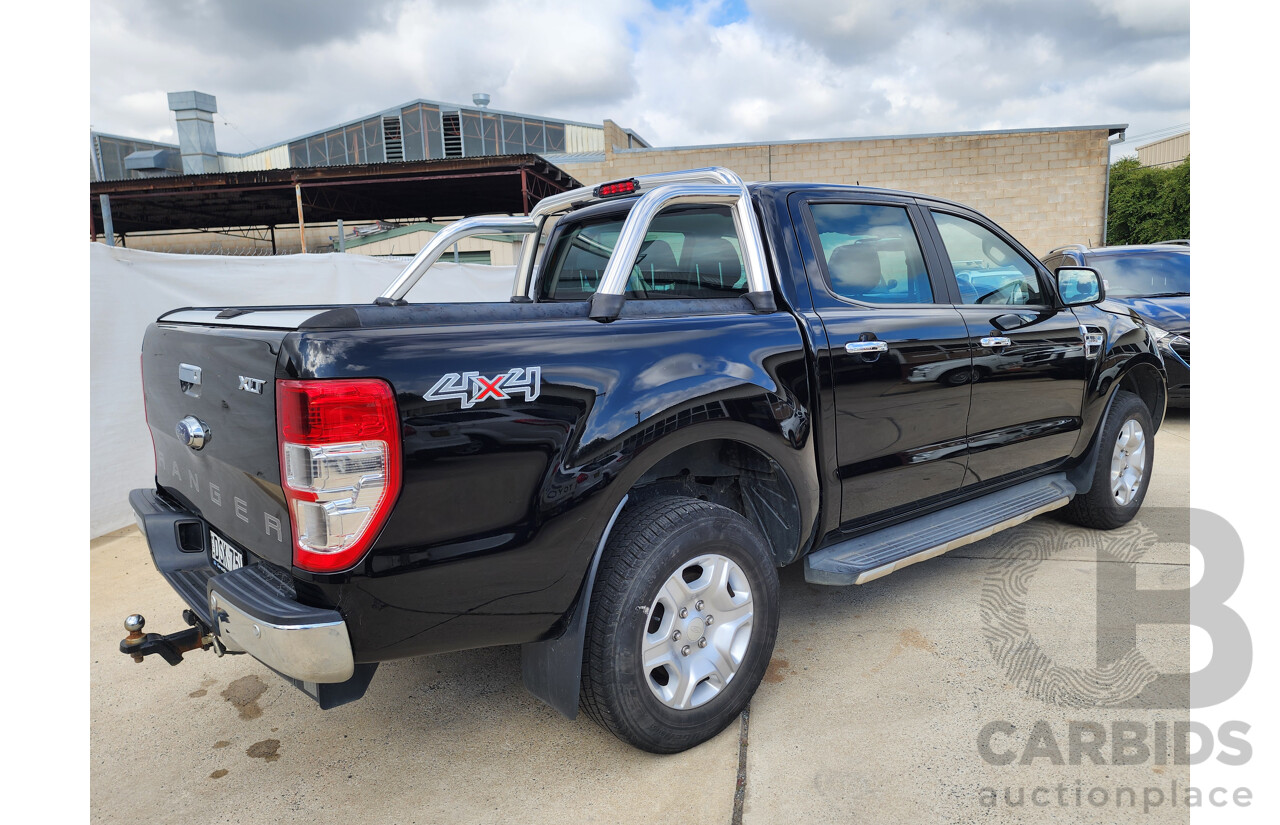 9/2017 Ford Ranger XLT 3.2 (4x4) PX MKII Dual Cab Utility Black 3.2L