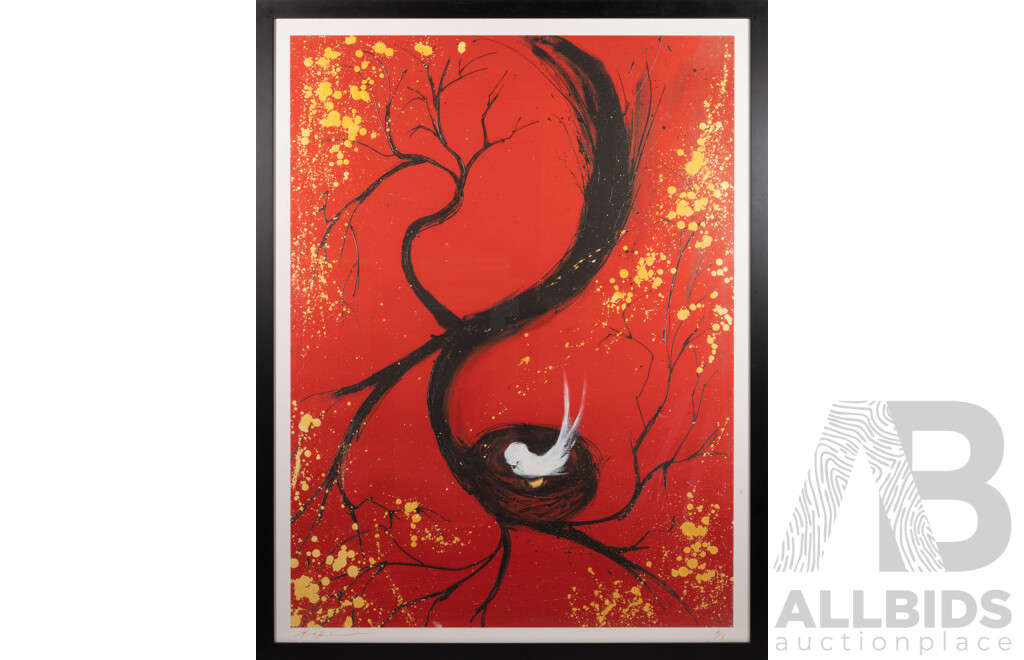 Mark Hanham (20th Century, Australian, 1978-), Red Heaven, High Quality Limited Edition Print on Paper, Hand Signed & Editioned, 134 x 104 cm (frame)