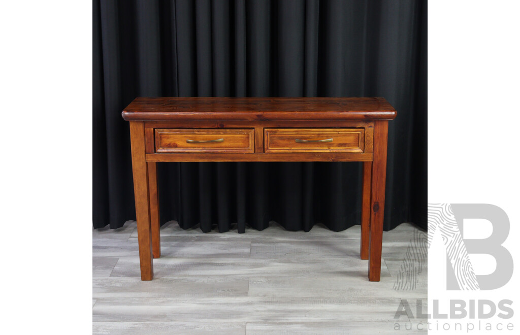 Modern Pine Two Drawer Hall Table