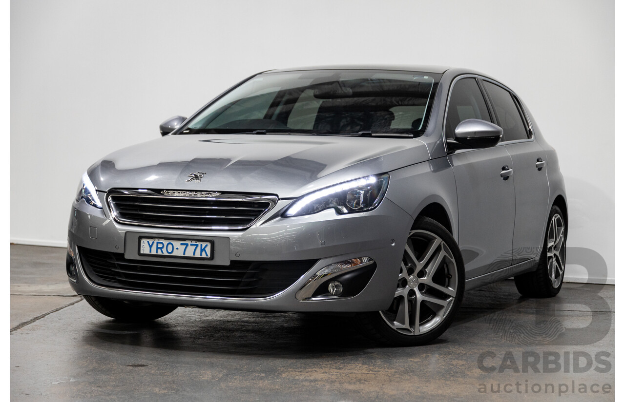 2/2015 Peugeot 308 Allure Premium T9 5d Hatchback Artense Grey Turbo 1.6L